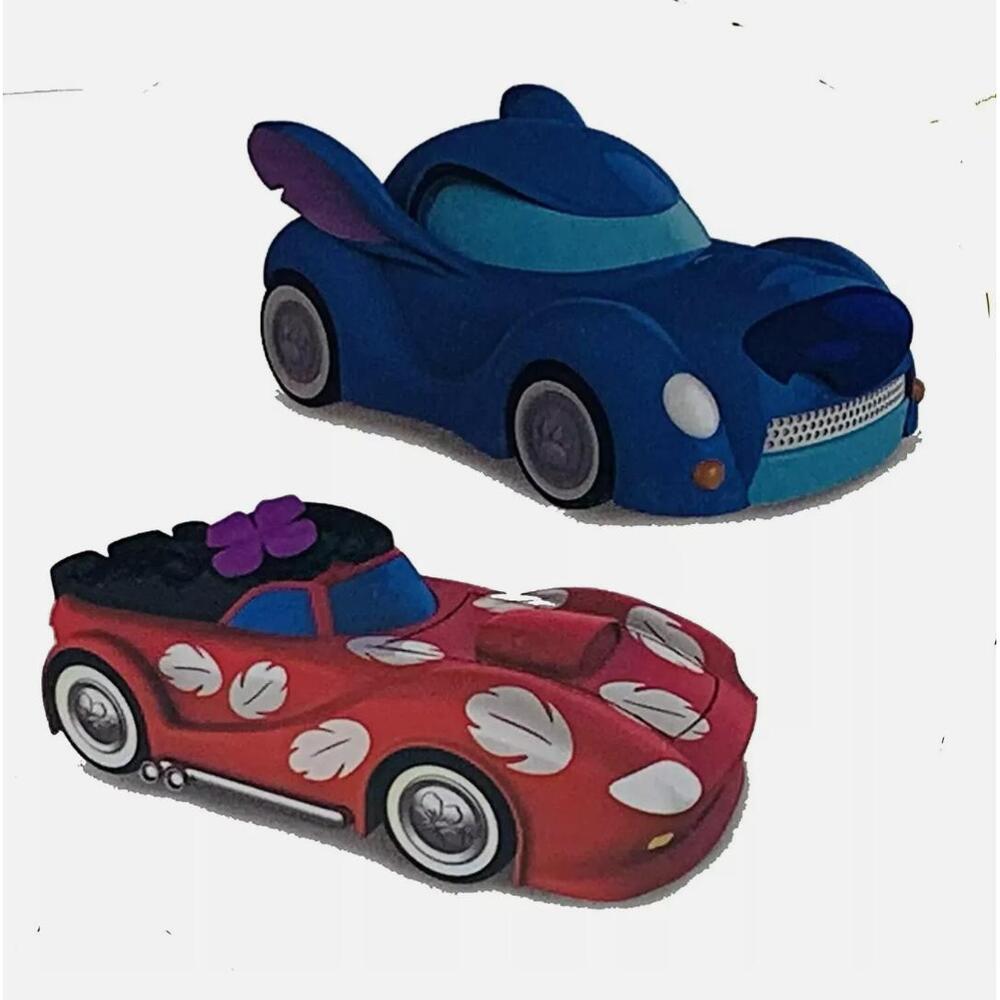 Lilo & Stitch Blue Car Wings Red Car Flower Leaf Toy Cars